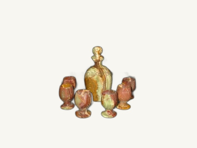 Bottle Set - handcrafted natural stone from Pakistan - Pak Expo