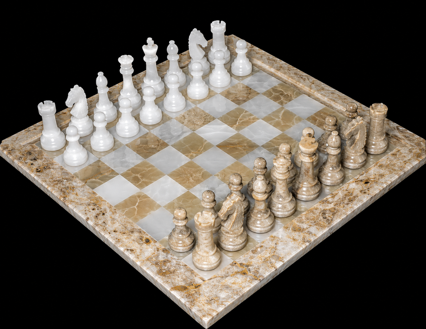 Onyx Chess Figures 12 inch natural Pakistani onyx - Pak Expo