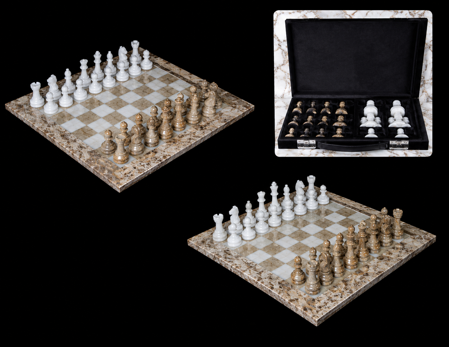 Complete Onyx Chess Set from natural Pakistani onyx - Pak Expo