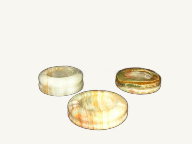 Onyx Ashtray Round - handcrafted natural onyx from Pakistan - Pak Expo