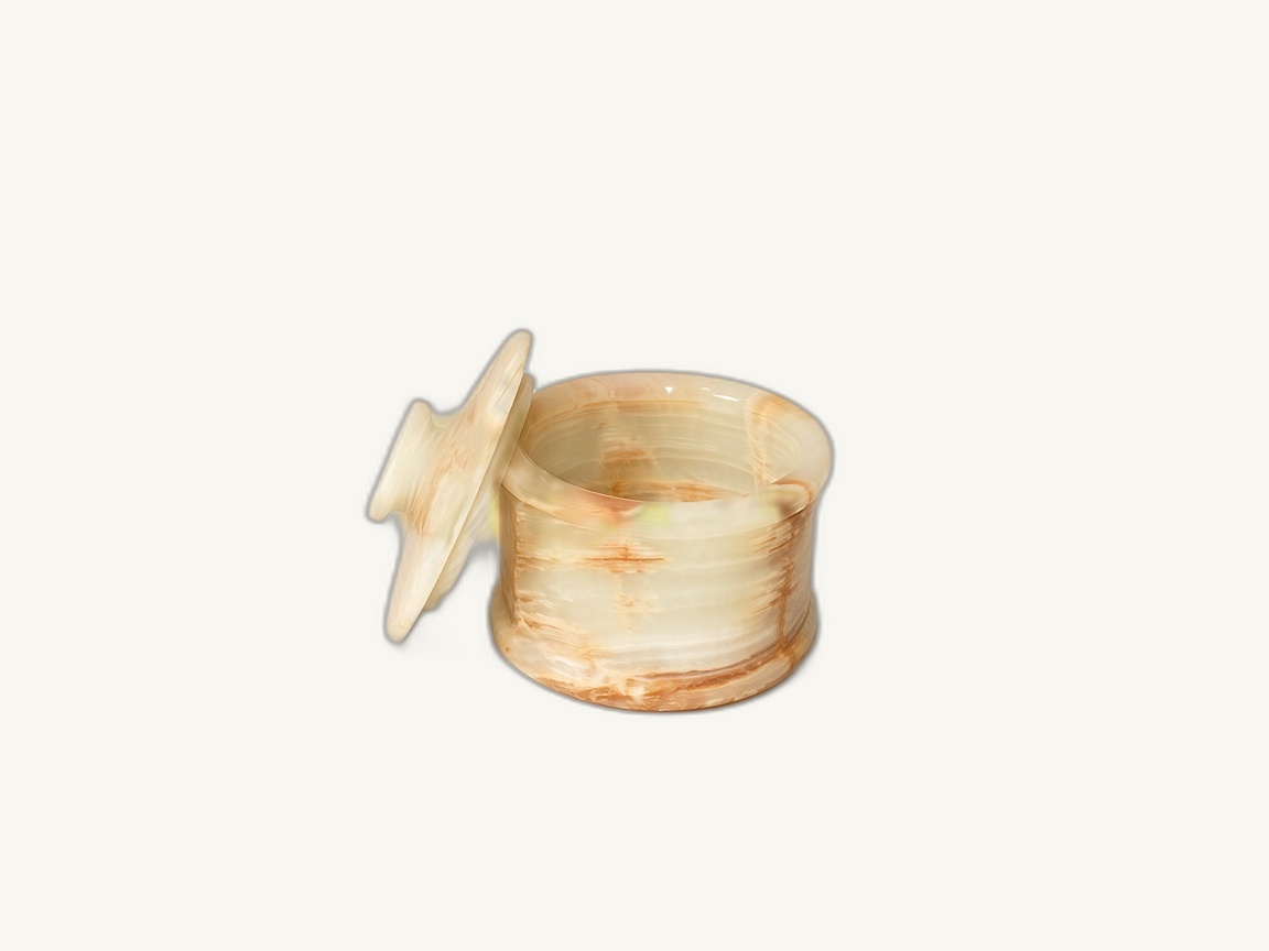 Onyx Jar with Cap - handcrafted natural onyx from Pakistan - Pak Expo