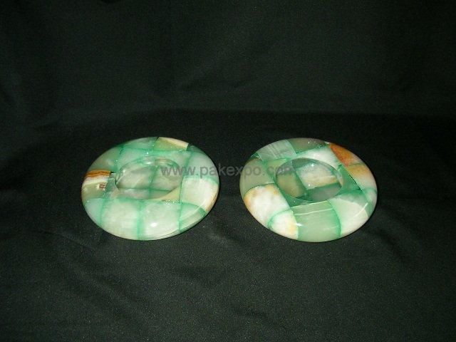 Onyx Patchwork Ashtray - handcrafted natural onyx from Pakistan - Pak Expo