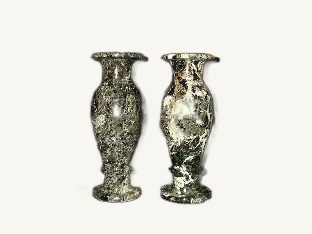 Black Zebra Vase 3x8 Inch | Pakistani Onyx & Marble Handicraft | Pak Expo
