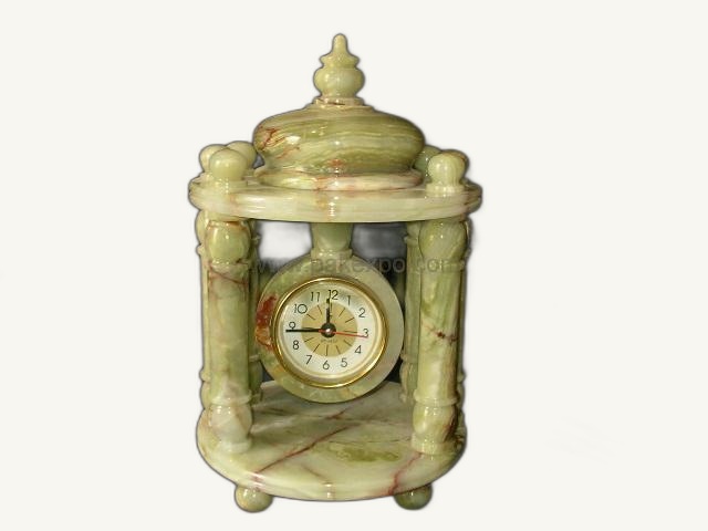 Onyx Pillar Clock item 0169 – Pakistani onyx marble by Pak Expo