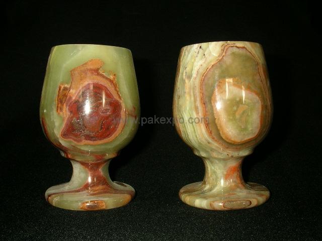 Green Onyx Wine Glass item 0175 – Pakistani onyx marble by Pak Expo