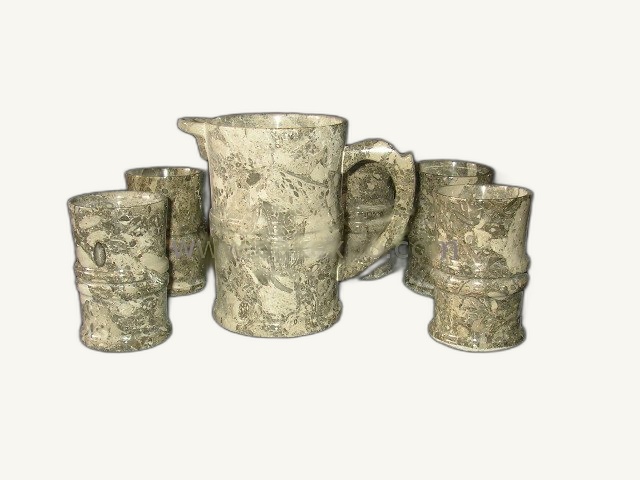 Jug Set Glass item 0176 – Pakistani onyx marble by Pak Expo