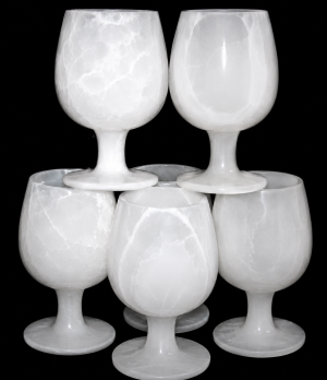 Decorative Stone Wine Glass set 3x5 inches - Pak Expo