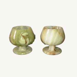 Goblet 3x3 Onyx Glass - handcrafted natural onyx from Pakistan - Pak Expo