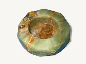Onyx Green Diamond Ashtray - handcrafted natural onyx from Pakistan - Pak Expo