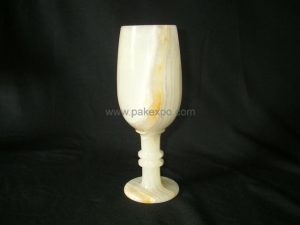Champagne Glass 2 - handcrafted natural stone from Pakistan - Pak Expo