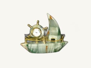 Ship Clock Patchwork 2 - handcrafted natural stone from Pakistan - Pak Expo