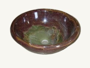 Red Green Onyx Vessel Sink 16 Inch - handcrafted natural red and green onyx from Pakistan - Pak Expo