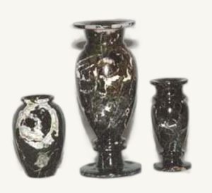 Black Marble Vase - handcrafted natural marble from Pakistan - Pak Expo